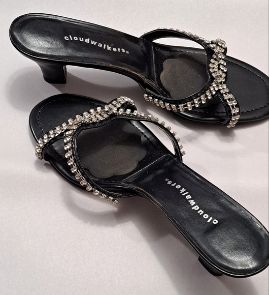 Cloudwalkers Angel Slip On Heels With Embellishments         Size 10W - Picture 3 of 9